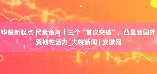 华楚新起点 尺素金声丨三个“首次突破”，凸显我国外贸韧性活力_大皖新闻 | 安徽网